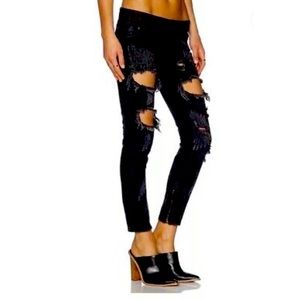 One Teaspoon thrashed T bird style black jeans,